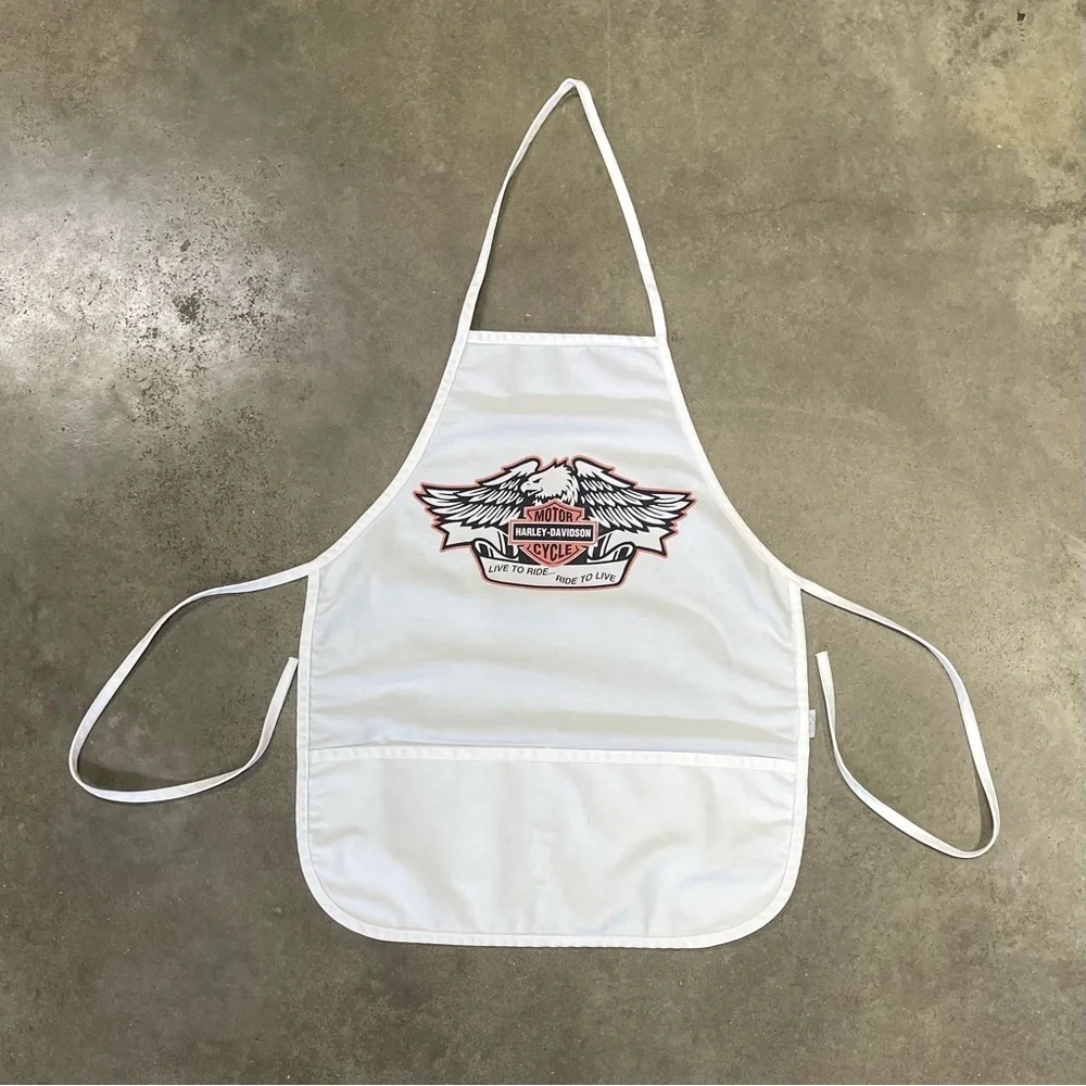 VTG Harley Davidson Motorcycle BBQ Cooking Kitchen Grilling Tie Back Apron